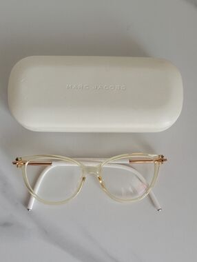 Marc Jacobs Women's Clear-Cream Eyeglasses Frame with Rose Gold Accents